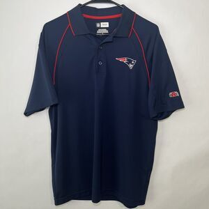 New England Patriots Polo Shirt Mens Size M Medium NFL Team Apparel Blue Short